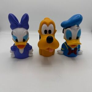Disney Donald Duck Daisy Duck Pluto Rubber Squeaky Bath Toys Set